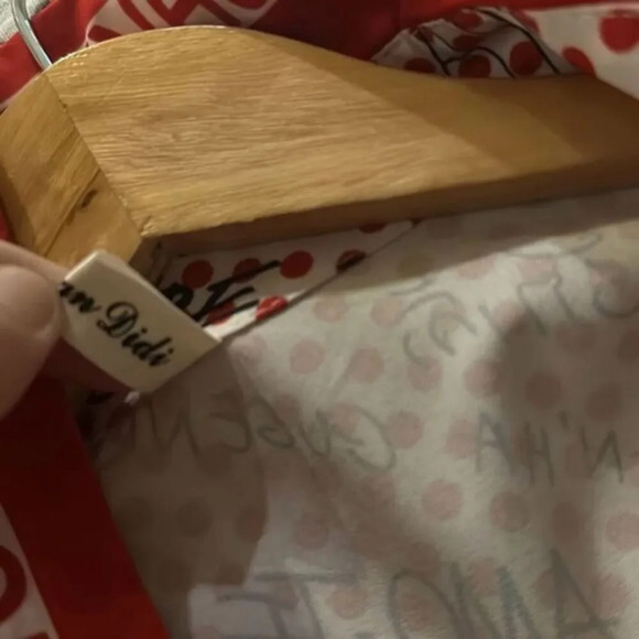 Diandina Didi Vintage Button Down Shirt Large Red White - Picture 7 of 7